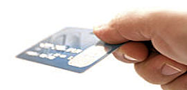 hand holding debit card